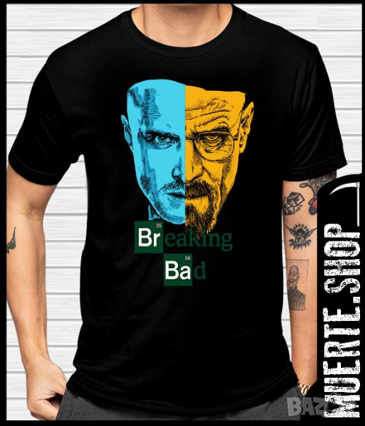 Черна тениска с щампа BREAKING BAD, снимка 1