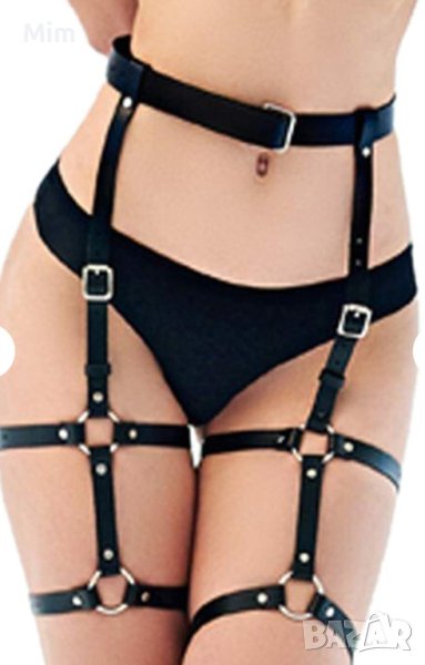 Кожен чокър за тяло жартиер / харнес/, снимка 1