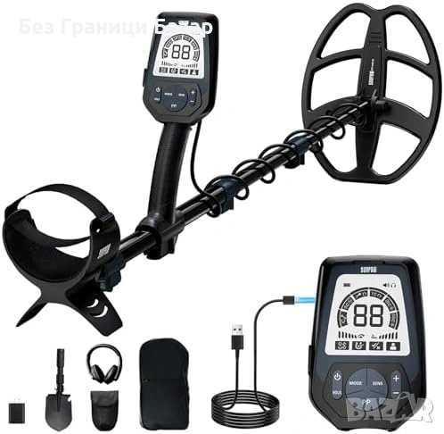 Нов Металдетектор за възрастни USB-C, 24ч батерия, LCD дисплей Търсач, снимка 1