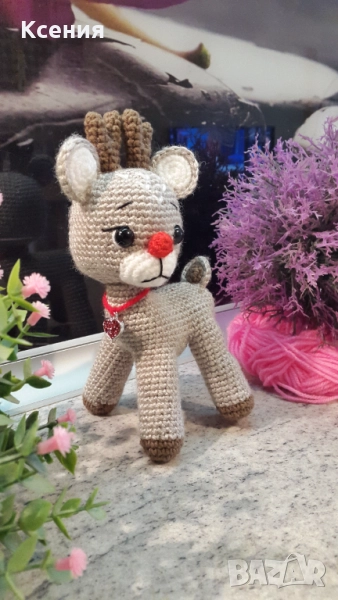 Плетена играчка Елен, Плетени, ръчно изработени, Подарък за Коледа, снимка 1