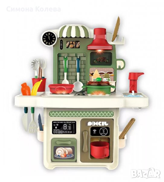   ⭐Кухня със светещи котлони, реалистични звуци и течаща вода (42см) - 2 цвята, снимка 1
