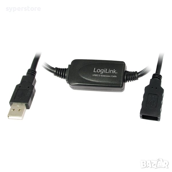 Кабел  USB2.0 A-A M/F+Repeater, 25m LogiLink UA0147 SS301278 Мъжко-Женско, снимка 1