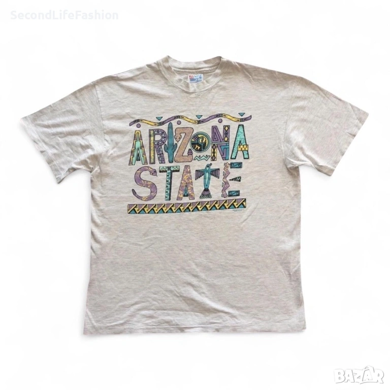 Hanes Beefy Винтидж тениска с единичен шев Аризона 1990 г. размер L, снимка 1