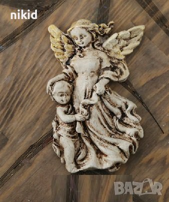 Майка Закрилница Ангел с дете момче силиконов молд форма фондан шоколад гипс, снимка 1