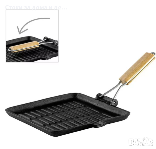 ✨Тиган грил Muhler Tika MR-2416CI, 24x24cm, Чугун, Черен , снимка 1