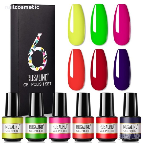 UV&LED ГЕЛ ЛАК 6 ЦВЯТА КОМПЛЕКТ - RAR03, снимка 1