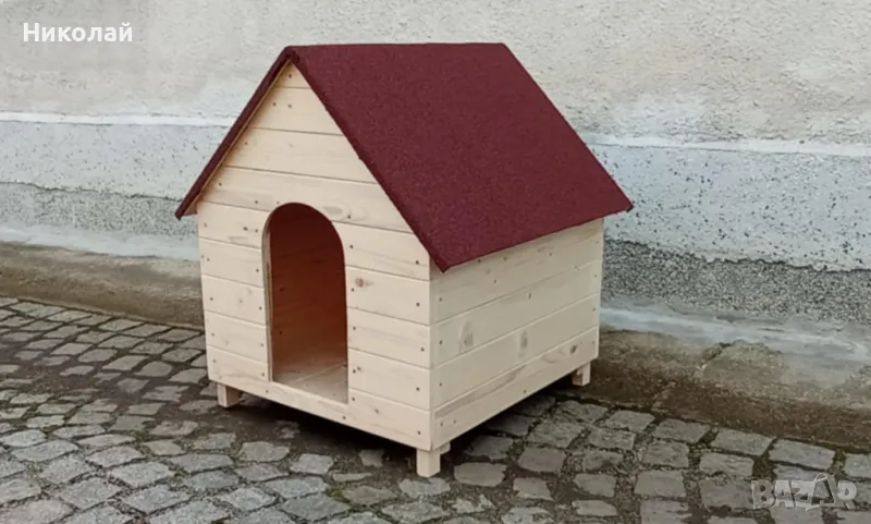 Дървена кучешка къща средни и големи породи кучета , къща кучета от дърво, колиба куче, снимка 1
