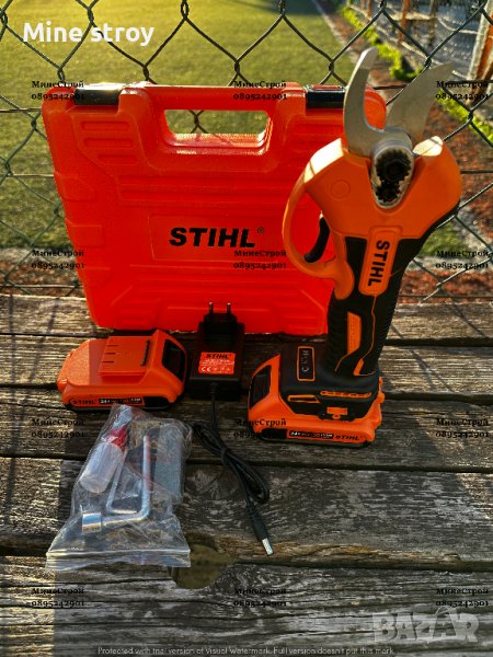 Акумулаторна лозарска ножица STIHL 5Ah до 30мм. Щил с 2 батерии, снимка 1