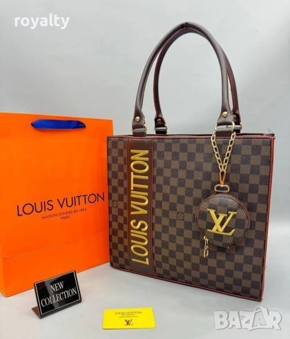 Louis Vuitton Кафява Кожена Дамска Чанта , снимка 1