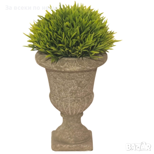 Декоративно зелено растение в кашпа, 21 см Код P1370, снимка 1