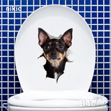 Куче Пинчер стикер лепенка за стена мебел или тоалетна чиния за капака, снимка 1