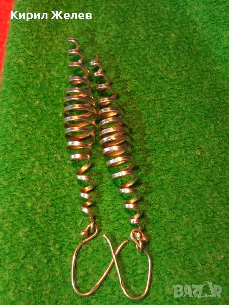 НЕЖНИ СПИРАЛОВИДНИ АРТИСТИЧНИ СРЕБЪРНИ ОБЕЦИ СРЕБРО 925 ФИНА РЪЧНА ХУДОЖЕСТВЕНА ИЗРАБОТКА 38724, снимка 1