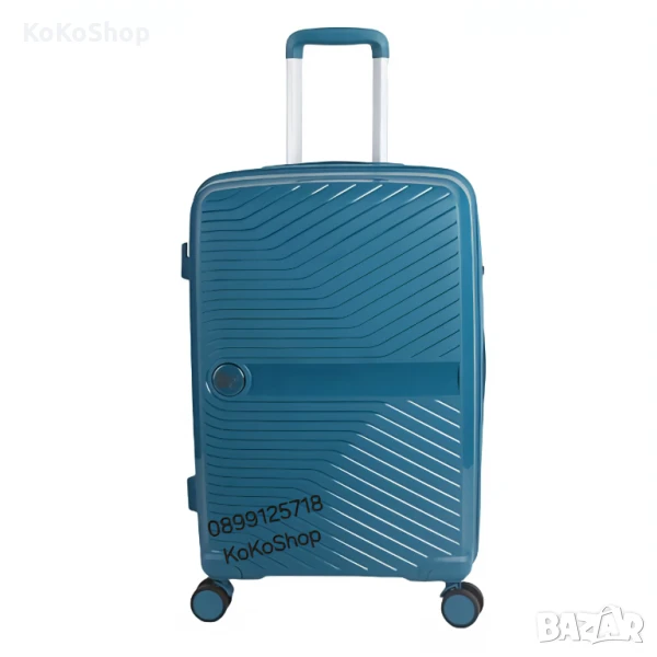 Куфар на колелца-36x21x55.5 см./син куфар на колелца, снимка 1