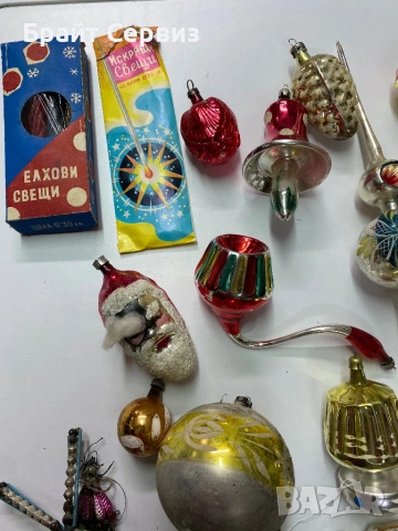 Стари стъклени украшения за елха, снимка 2 - Колекции - 53416890