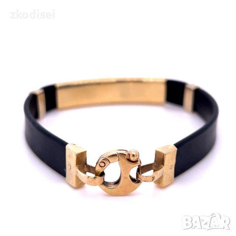 Златна гривна със силикон 14,85гр. 20,0см. 14кр. проба:585 модел:35323-2, снимка 2 - Гривни - 53188462