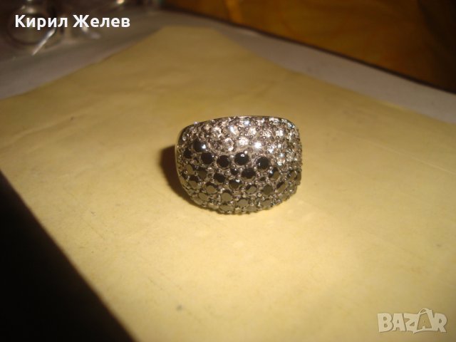 СТАР СРЕБЪРЕН СКЪПОЦЕНЕН АРТ ПРЪСТЕН с МАРКАЗИТИ и ЦИРКОНИ ЛАКИРАНО ОКСИДИРАНО СРЕБРО 26240, снимка 16 - Пръстени - 34646999