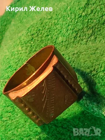 СТАРИНЕН РЪЧНО ОРНАМЕНТИРАН ПОЗЛАТЕН МЕДЕН ПРЪСТЕН РЕТРО БИЖУ АРТ УНИКАТ 47465, снимка 12 - Антикварни и старинни предмети - 47122743