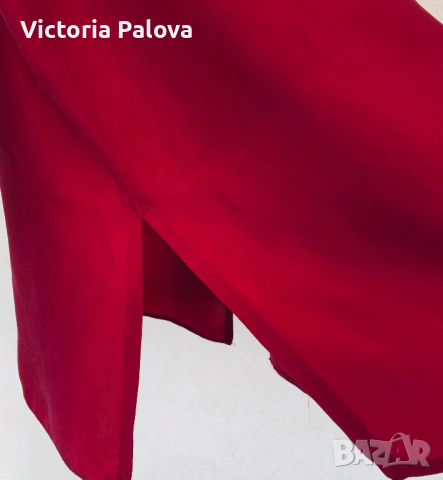 Риза/блуза vintage 100% cupro, цвят малина, снимка 10 - Ризи - 44829409