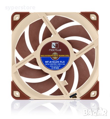 Вентилатор за компютър 120x120x25mm Noctua NF-A12x25-FLX SSO2 Bearing 3-pin 200RPM 12V, снимка 3 - Други - 40493831