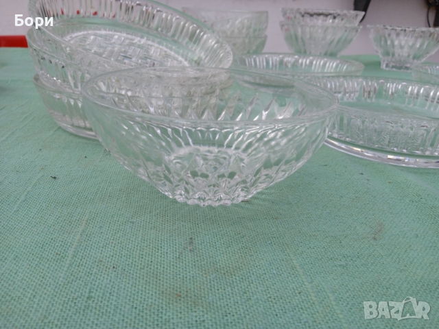 Стар немски кристал купи,чинийки, снимка 7 - Чинии - 36264318