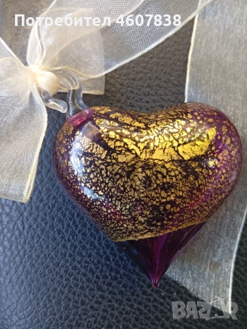 Стъклен медальон с злато, снимка 2 - Антикварни и старинни предмети - 52428847