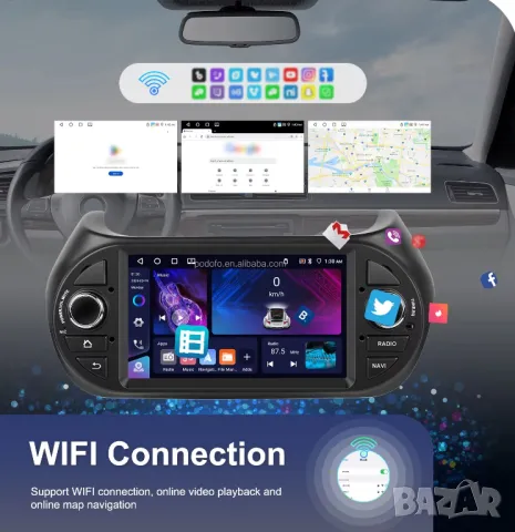 Мултимедия за Fiat Fiorino, 2008-2016, навигация, Android, плеър, 2DIN, Андроид, Fiat Fiorino, снимка 8 - Аксесоари и консумативи - 50335507