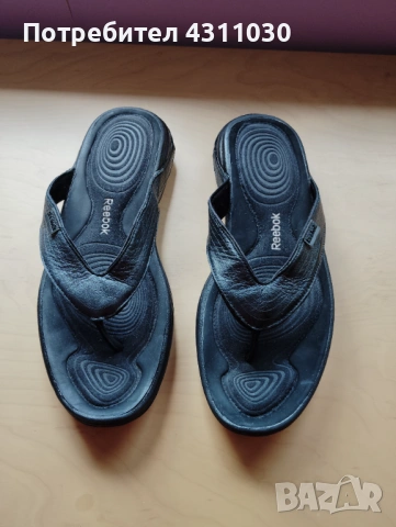 Кожени чехли Reebok  черни номер 40, снимка 2 - Чехли - 53416823