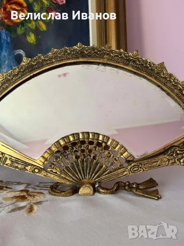 Антикварни бронзови огледала във формата на ветрила стил Наполеон III . Много редки и кресиви., снимка 12 - Антикварни и старинни предмети - 48484719