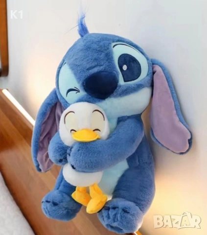 Голям плюшен Стич с Пате 25см, Плюшена играчка Лило и Стич Stitch, снимка 3 - Плюшени играчки - 53003795
