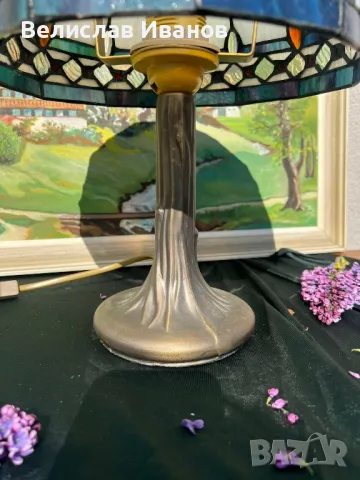 Винтидж лампа стил Tiffany в перфектно състояние., снимка 4 - Настолни лампи - 49971818