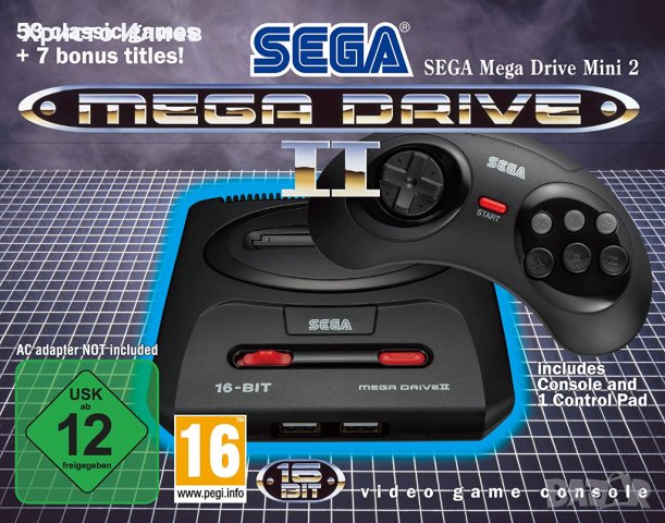 Sega Mega Drive Mini 2 Игрова Конзола 60 Класически Игри Модел 2022г, снимка 1 - Други игри и конзоли - 39403789