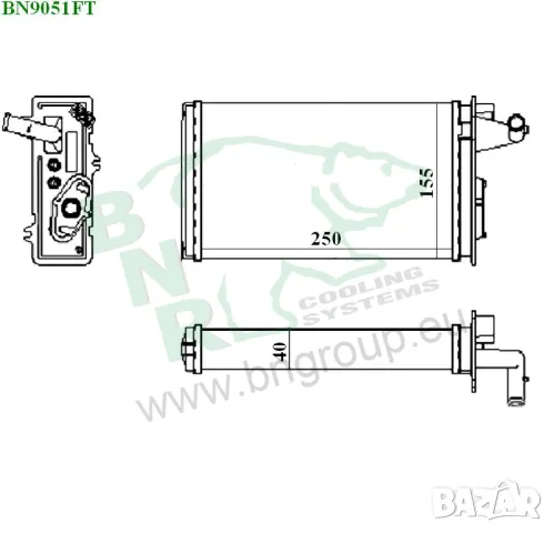 Радиатор парно BNR за ALFA ROMEO,FIAT,LANCIA BN9051, снимка 5 - Части - 14470405