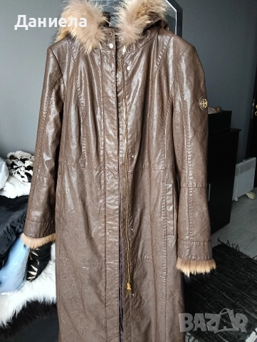 Дамско палто от еко кожа, Кенсол, 48