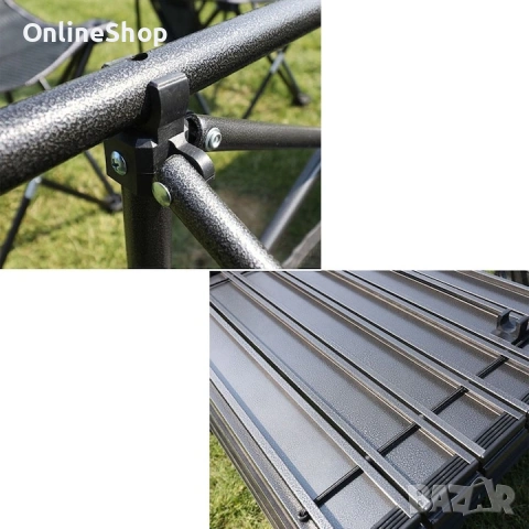 Сгъваема къмпинг маса, 95x56x50 см, стоманена конструкция, снимка 3 - Други стоки за дома - 53076270