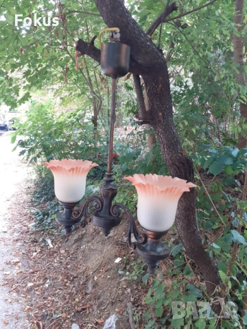 Страхотен български меден абажур полюлей, снимка 3 - Антикварни и старинни предмети - 53461017