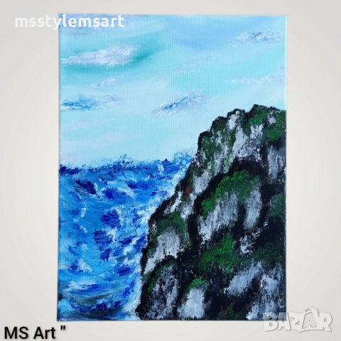 Скалата " Акрилен пейзаж , снимка 1