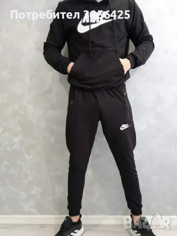 Черен или сив памучен екип Nike , снимка 5 - Спортни дрехи, екипи - 47648758