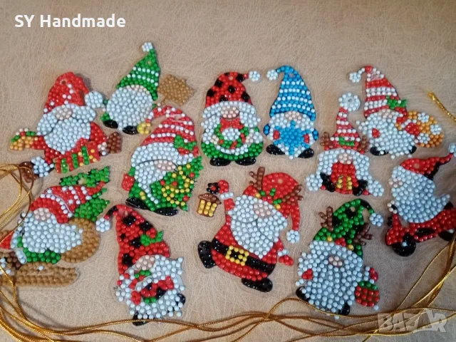 Диамантени коледни гномчета 12 броя, снимка 3 - Други - 47844341