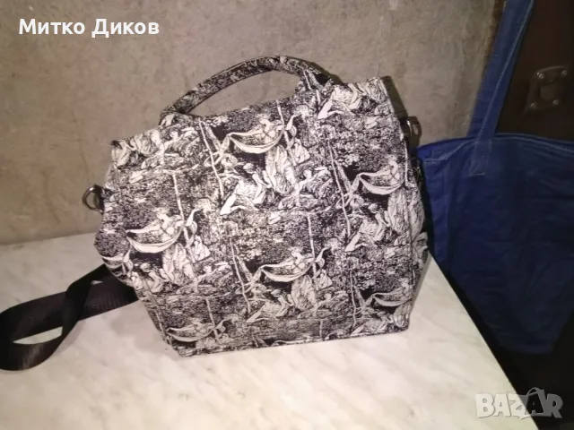 Гръцки богини чанта промазан плат   нова маркова на Rezerved 27х21х10см, снимка 2 - Чанти - 49964230