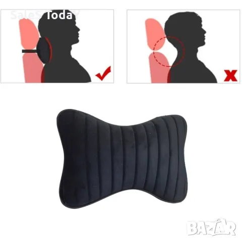 Възглавници за врат, 2бр, текстил, плюш, черен, снимка 2 - Аксесоари и консумативи - 47023978
