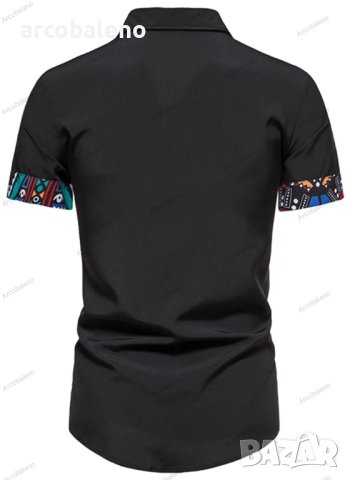 Мъжка лятна модна риза с къс ръкав Colorblock, 2цвята - 023, снимка 10 - Ризи - 41309222