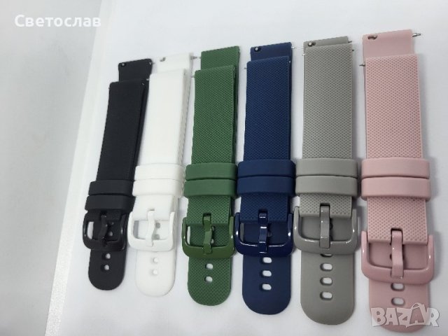 Силиконова каишка за Huawei GT4 41 mm/ GT5 41 mm, Garmin Vivoactive 4S/ Vivomove 3S/ Venu 2S 18 мм, снимка 2 - Смарт гривни - 36033907