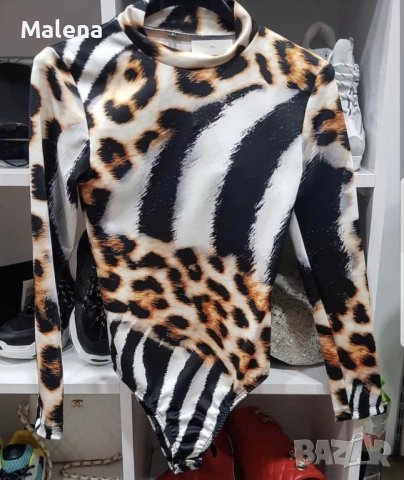 Хит дамско боди с тигров принт !, снимка 1 - Блузи с дълъг ръкав и пуловери - 39036699