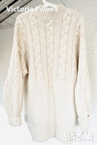 Зимен пуловер унисекс STEFANEL - автентичен италиански шик от чиста нова вълна, снимка 3 - Блузи с дълъг ръкав и пуловери - 53031084