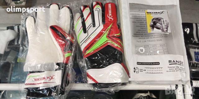 вратарски ръкавици soccer max нови с чанта за съхранение размер 10 латекс 3 мм