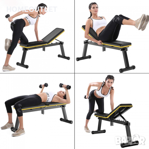 Регулируема напълно сгъваема фитнес лежанка M002, снимка 4 - Фитнес уреди - 36338670