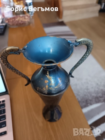 Израелска метална ваза, снимка 2 - Антикварни и старинни предмети - 52998323