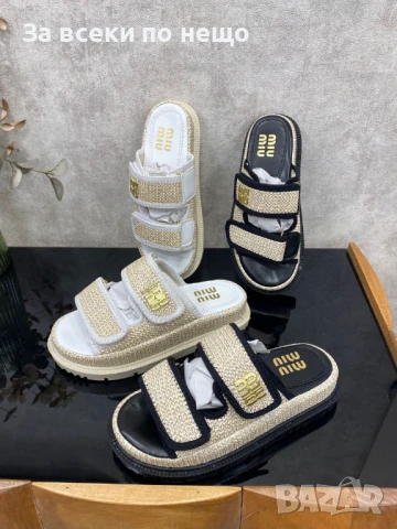 Miu Miu Дамски Чехли Миу Миу - 4 Налични Цвята Код E660, снимка 4 - Чехли - 51073509