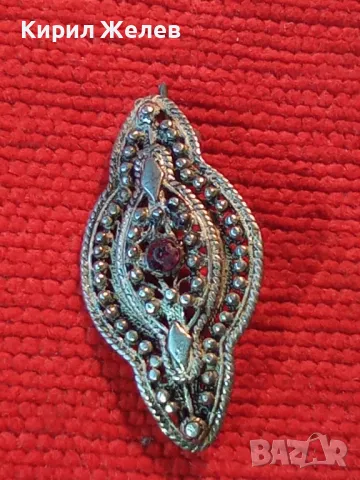 СТАРИННА СКЪПОЦЕННА ФИЛИГРАННА СРЕБЪРНА БРОШКА ВИСОКА ПРОБА СРЕБРО с НАТУРАЛЕН РУБИН 47936, снимка 14 - Антикварни и старинни предмети - 48476670
