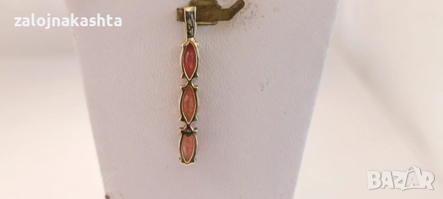 Нова Златна висулка с гранат-1,12гр/14кр, снимка 5 - Колиета, медальони, синджири - 52838304